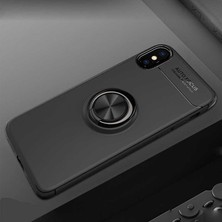 Fibaks Apple iPhone x Kılıf Yüzüklü Standlı Autofocus Shockproof Ravel Silikon