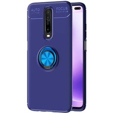 Fibaks Xiaomi Redmi K30 Kılıf Yüzüklü Standlı Autofocus Shockproof Ravel Silikon