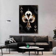 SML Tablo Sinek As Kart Destesi Altın Detaylı Kanvas Tablo