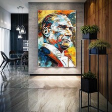 SML Tablo Mustafa Kemal Atatürk Karizma Bakışlı Portre Kanvas Tablo