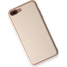 Newface Iphone 8 Plus Kılıf Coco Deri Silikon Kapak - Gold