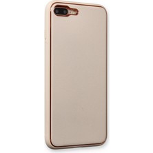 Newface Iphone 8 Plus Kılıf Coco Deri Silikon Kapak - Gold