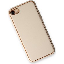 Newface Iphone 8 Kılıf Coco Deri Silikon Kapak - Gold