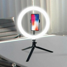 Gunkes 10INÇ 26CM Youtube Instagram Tiktok Selfie Stüdyo Video Fotoğraf Ring Light Tripod LED Halka Işık