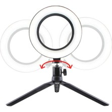 Gunkes 8inç 20CM Youtube Instagram Tiktok Selfie Stüdyo Video Fotoğraf Ring Light Tripod LED Halka Işık