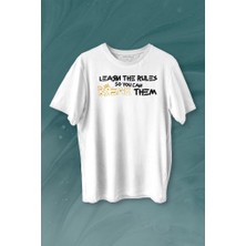Kendim Seçtim Learn The Rules Break Them Basquiat Kuralları Yık Baskılı Tişört  T-Shirt
