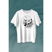 Kendim Seçtim Baby Yoda Star Wars Mandalorian Ay Hilal Silüeti Baskılı Tişört  T-Shirt