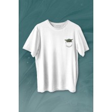 Kendim Seçtim Baby On Board Yoda Star Wars Yeşil Bebek Mandalorian 3 Cep Baskılı Tişört  T-Shirt