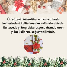 Lilies Atelier Mackenzie Model Damalı Yılbaşı Çiçeği Kımızı Kareli Desen 2 Adet Mutfak Havlusu Luxury Noel Dekor