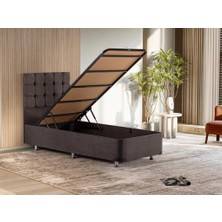 Niron Rama Füme Baza Ve Başlık Seti, Tek Kişilik 90x200 cm Baza Ve Başlık Takımı
