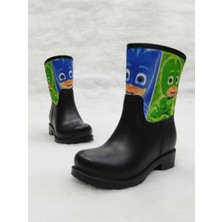 Sea & Blue Shoes Pijamaskeliler Pj Mask Baskılı Su Geçirmez Anaokulu Çocuk Yağmur Çizmesi