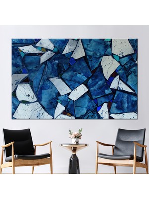 Kayra Export 1 Parça Kanvas Tablo, Mavi Mermer Duvar Sanatı, Alkol Mürekkebi Duvar Süsü, Modern Kanvas Baskı,
