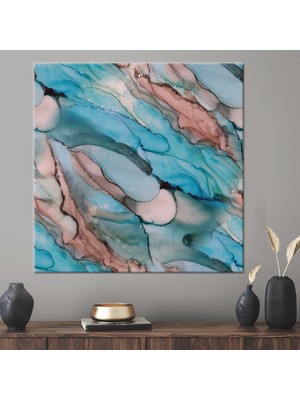 Kayra Export 1 Parça Kanvas Tablo, Mavi Mermer Duvar Sanatı, Soyut 3 Boyutlu Kanvas, Mermer Duvar Süsü,