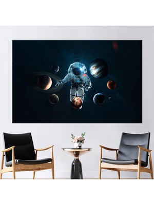 Kayra Export 1 Parça Kanvas Tablo, Güneş Sistemi Duvar Sanatı, Uzay Kanvas Poster, Gezegen Baskılı,