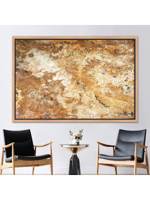 Kayra Export 1 Parça Naturel Çerçeveli Kanvas Tablo, Taş Kanvas Sanatı, Modern Hediye Kanvas,