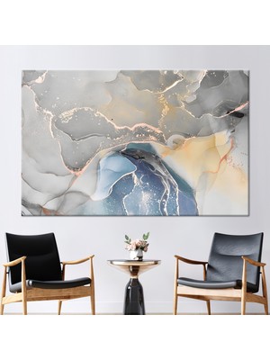 Kayra Export 1 Parça Kanvas Tablo, Yumuşak Tonlar Mermer Duvar Sanatı, Soyut Mermer Kanvas Poster,