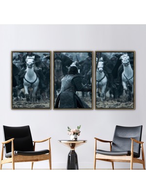 Kayra Export 3 Parçalı Gold Çerçeveli Kanvas Tablo, Modern Kanvas Dekor, Soyut Hediye Kanvas, Lüks Kanvas Baskı,