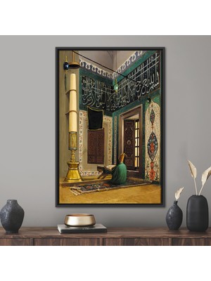 Kayra Export 1 Parça Siyah Çerçeveli Kanvas Tablo, Atik Valide Camii, Kur'an Kanvas Dekor, Cami Posteri,