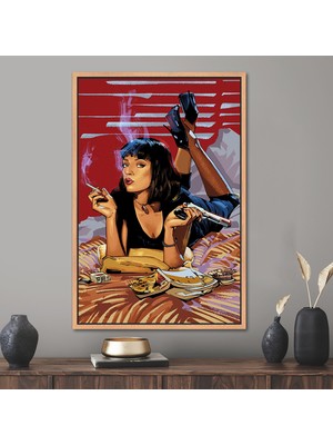 Kayra Export 1 Parça Naturel Çerçeveli Kanvas Tablo, Yatak Odası Duvar Süsü, Moda Kanvas Dekor,