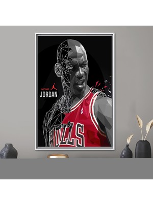 Kayra Export 1 Parça Beyaz Çerçeveli Kanvas Tablo ??basketbol Oyuncuları Sanat Eseri Spor Salonu Kanvas Baskı