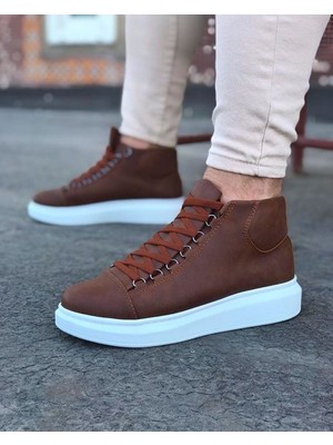 7erbilden Wagoon WG032 Taba Bağcıklı Sneakers  Yarım Bilek Bot