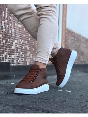 7erbilden Wagoon WG032 Taba Bağcıklı Sneakers  Yarım Bilek Bot