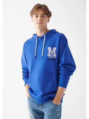 Mavi Erkek M Baskılı Mavi Sweatshirt 0610980-70896