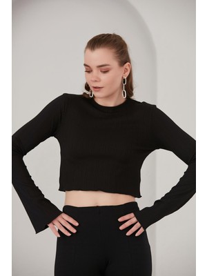 Alexander Gardi Ispanyol Kol Crop Top (B22-120UST)