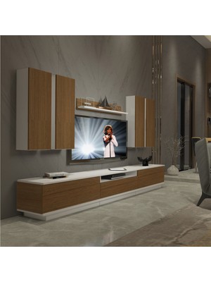 Decoraktiv Trendstyle 8ds Slm Tv Ünitesi Tv Sehpası Beyaz Ceviz