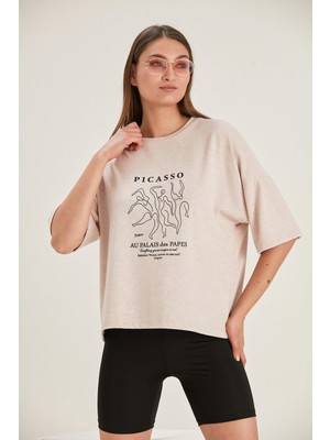 Alexander Gardi Oversize Baskılı T-Shirt (B22-32000)