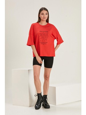 Alexander Gardi Oversize Baskılı T-Shirt (B22-32000)