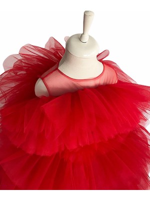 Zühre Balaban Red Crinoline Kırmızı Tütü Kız Çocuk Abiye, Özel Gün, Yılbaşı, Nedime, Christmas Dress