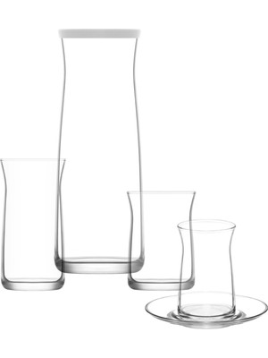 Lav Vera Cam Çeyiz Seti 25'li (6 Çay Bardağı, 6 Çay Tabağı, 6 Su , 6 Meşrubat Bardağı, 1 Karaf)