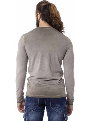 Cipo & Baxx CL527 Düğmeli Basic Antrasit Sweatshirt