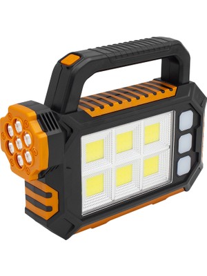 Powermaster HS-8029-7-B 3 Çalışma Modlu 6 Cob Ledli Taşınabilir Solar Lamba