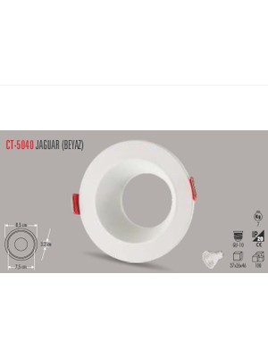 Cata CT-5040 Jaguar Yuvarlak Spot(Beyaz Kasa)(Ampulsüz-12 Adet)
