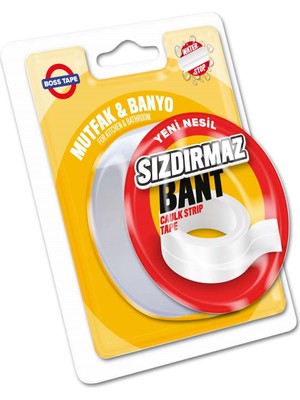 Boss Tape Duşakabin Mutfak Lavabo Sızdırmaz Bant Su Geçirmez Kenar Bandı En:22mm Boy:3,35mt Gerçek Pvc
