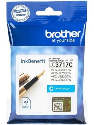 Brother LC3717C Orjinal Mavi Mürekkep Kartuş (550 Sayfa)