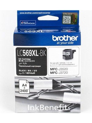 Brother LC569XLBK Orijinal Siyah Mürekkep Kartuş (2400 Sayfa)
