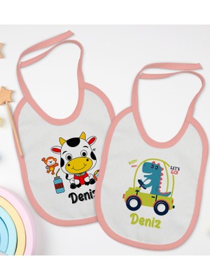 Bk Kids Kişiye Özel Isimli 2’li Pembe Mama Önlüğü-14