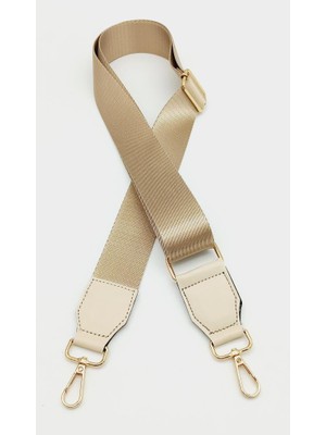 Angel Çanta Aksesuar Suni Derili Polyester Kolon 120X4 cm Bej Light Gold Metalli