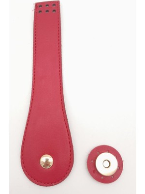 Angel Çanta Aksesuar Suni Deri Armut Istiridye Model Kapak Kırmızı Light Gold Metalli