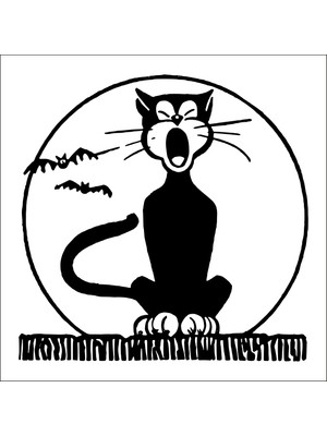Technopa SİYAH KEDİ FOLYO STİCKER - 60cm Uzunluk
