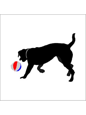 Technopa Top Oynayan Köpek Folyo Sticker 30CM Uzunluk