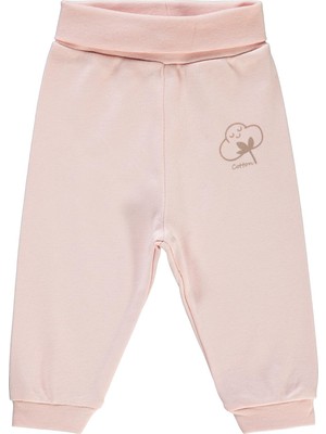 Civil Baby Kız Çocuk Eşofman 6-9 Ay Pamuklu Patiksiz Tek Alt Pembe Yumuşak ve Rahat