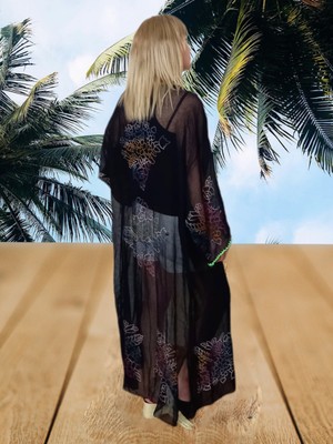 Boutique Venüs Taş Baskılı Uzun Pareo & Kimono