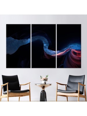 Kayra Export 3 Parçalı Kanvas Tablo Galaxy Kanvas Poster Kanyon Yıldızları Kanvas