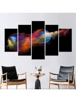 Kayra Export 5 Parçalı Mix Kanvas Tablo Renkli Kanvas Dekor Kemancı Baskılı