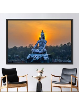 Kayra Export 1 Parça Siyah Çerçeveli Kanvas Tablo Buda Hediyesi 3 Boyutlu Kanvas Budist Hediye Kanvas