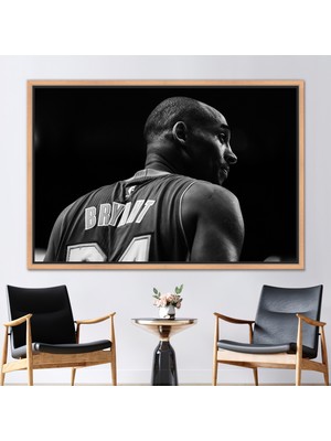 Kayra Export 1 Parça Naturel Çerçeveli Kanvas Tablo Motivasyon Kanvas Dekor ??basketbol Oyuncusu Kanvas